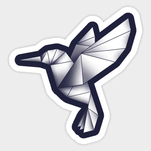 Origami hummingbird Sticker by rakelittle